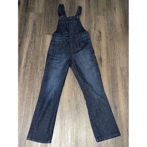 Lucky Brand Bridgette Slim Dark Wash Denim High Waist‎ Straight Overalls Size 0